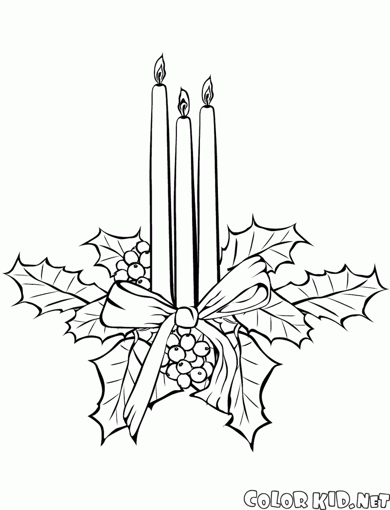 Disegni Da Colorare Di Natale Candele