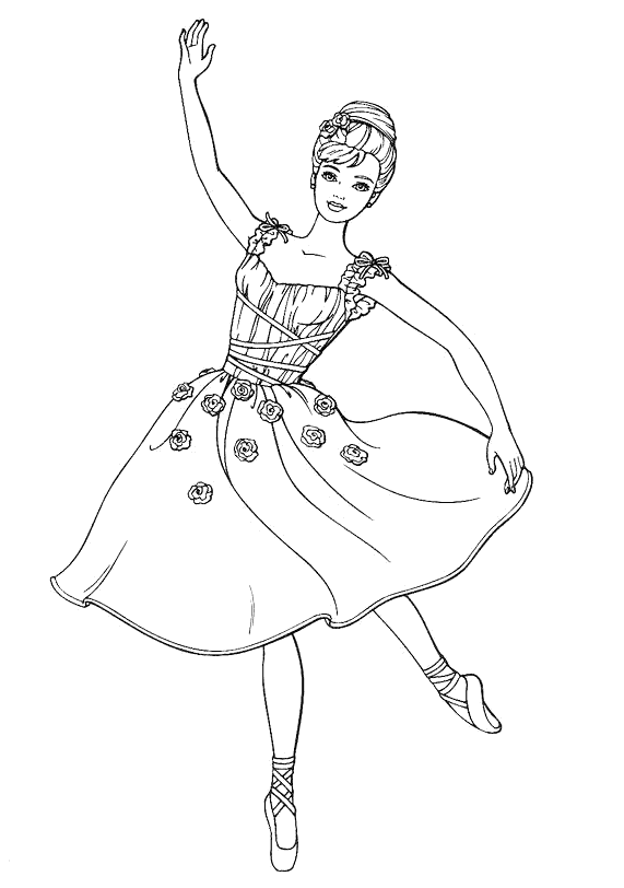 disegni da colorare - ballerina in un vestito modesto