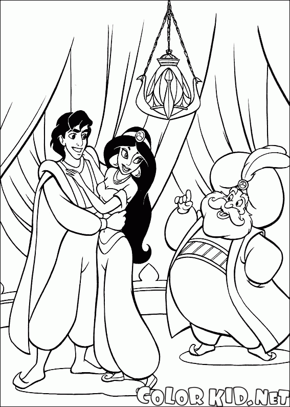 Jasmine, Aladdin e il Sultano