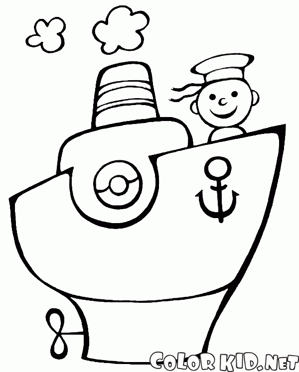 Barca sul motore a vapore