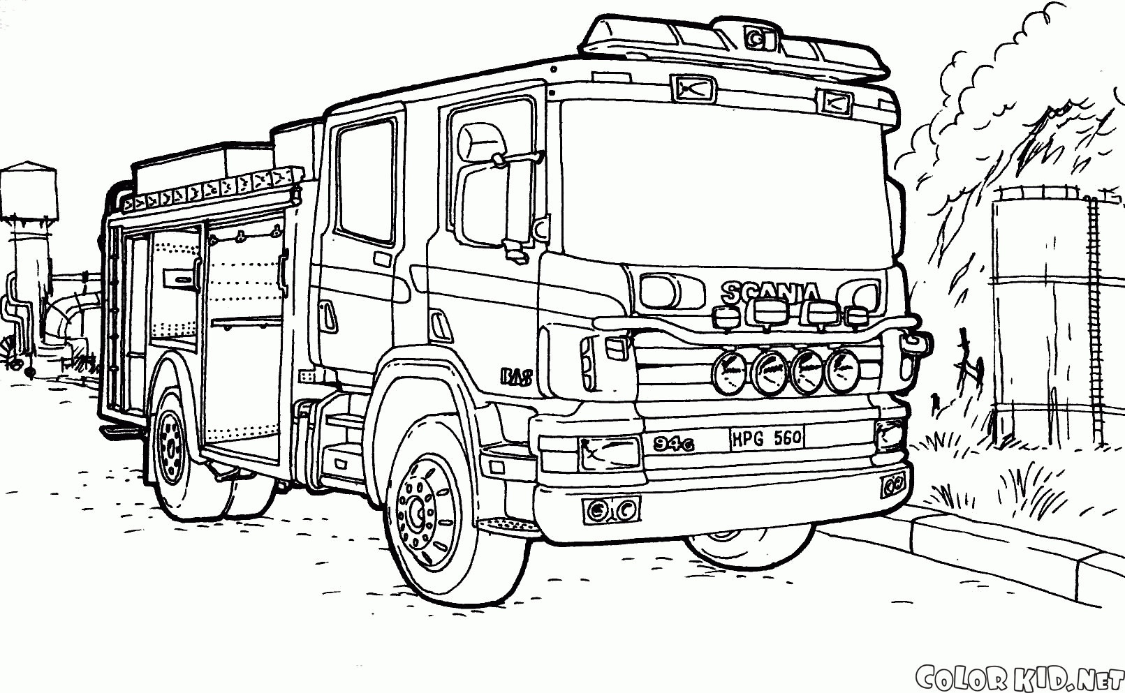 Disegni Da Colorare Camion Dei Pompieri Scania