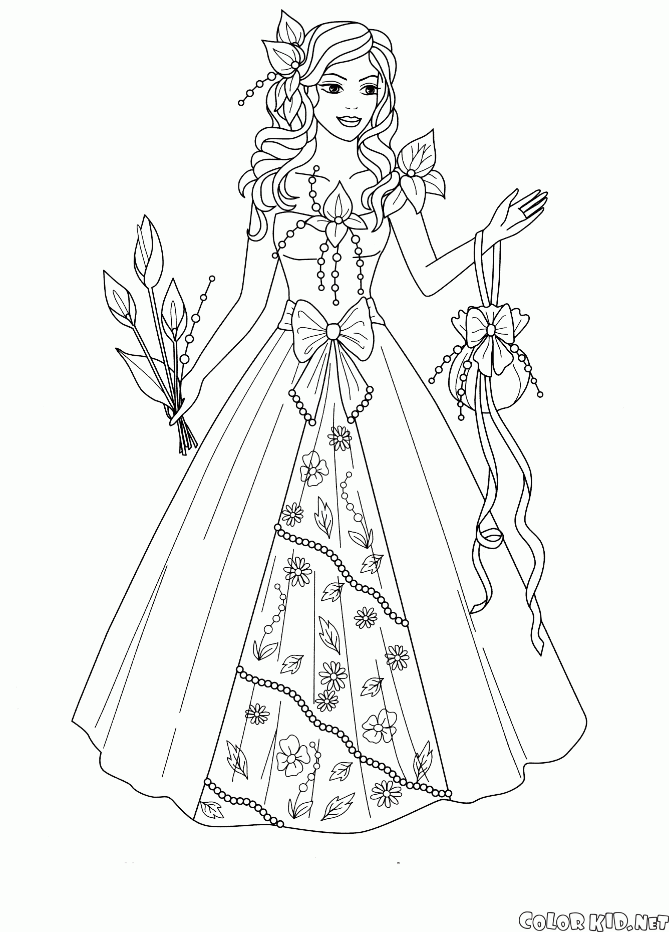 Disegni da colorare - La principessa del regno dei fiori