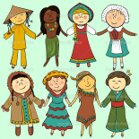 Bambini in abiti tradizionali