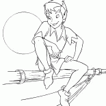 Peter con la luna in fondo