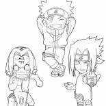 Naruto, Sakura e Sasuke