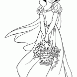 Neve bianca con un cesto