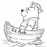 Winnie in una barca