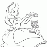 Alice gioca con un gattino