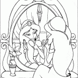 La principessa Jasmine e uno specchio