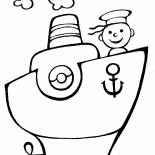 Barca sul motore a vapore