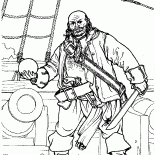 Pirata vicino al cannone