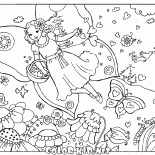 Fata su un prato in fiore