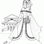 Principessa con un mazzo di fiori