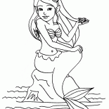 Sirena seduta su una roccia