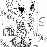 La ragazza in un negozio di abbigliamento