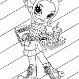 La ragazza sui pattini a rotelle