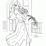 Barbie e un mazzo di fiori