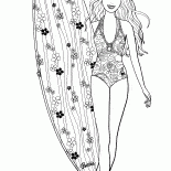 Barbie è impegnata in surf