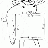 Agnello con una corona sulla sua testa