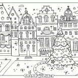 Decorato abete sulla piazza