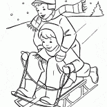 Bambini in slitta