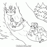 Scorrevole da una collina innevata