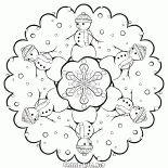 Fiocco di neve con pupazzi di neve
