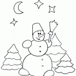 Pupazzo di neve e le stelle del cielo