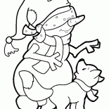 Pupazzo di neve e il cane