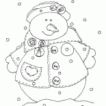 Pupazzo di neve in un cappotto