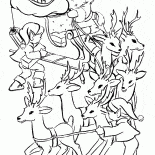 Babbo Natale e un giovane assistenti