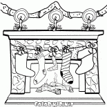 Calze di Natale sul caminetto