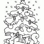 Albero di Natale e scoiattoli