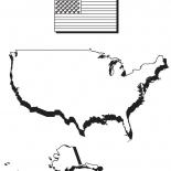 Mappa of America e bandiera